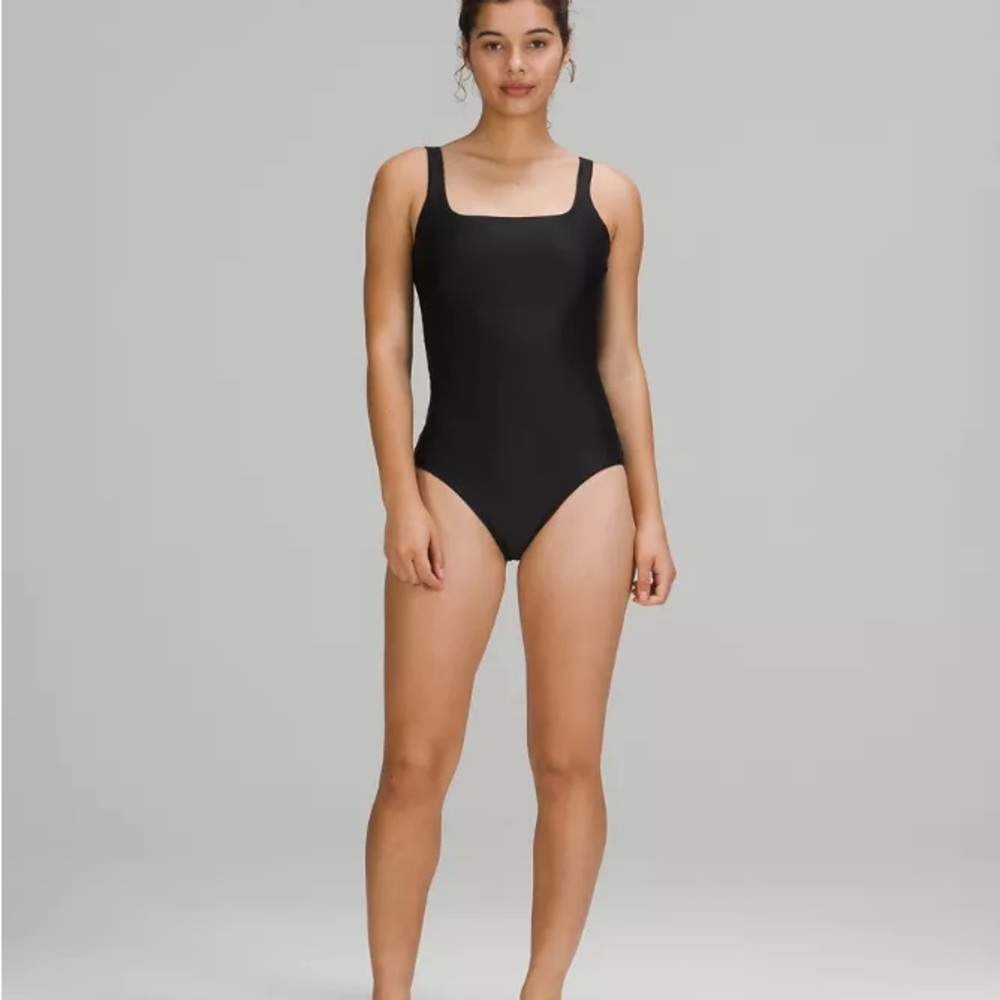Waterside Square-Neck One-Piece Swimsuit *B/C Cup, Medium Bum Coverage